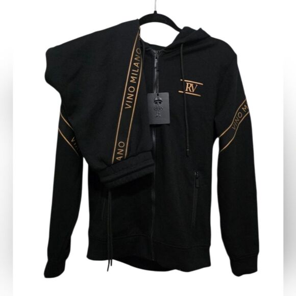 🥔Roberto Vino Milano Fill Zip Hoodie & Jogger Set S - Picture 1 of 8